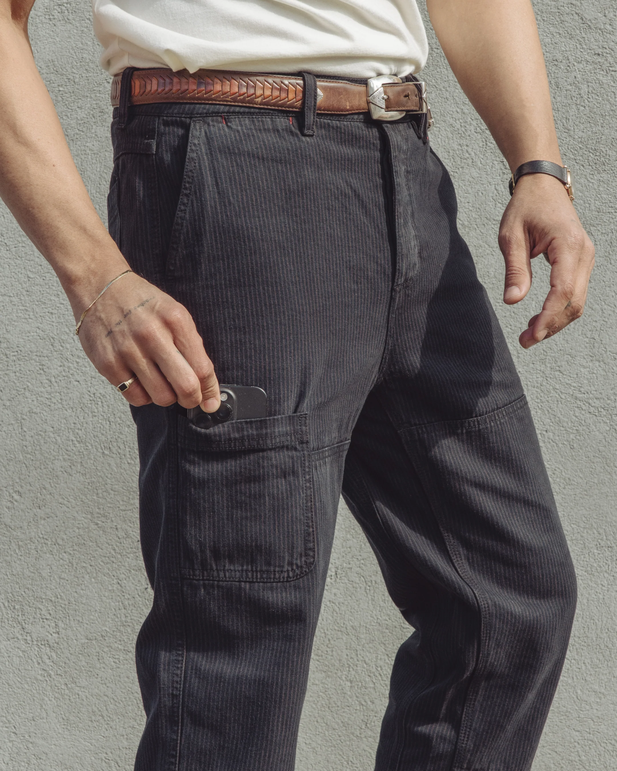 Courier Pant OG Fit in Indigo Hickory Stripe - Image 8