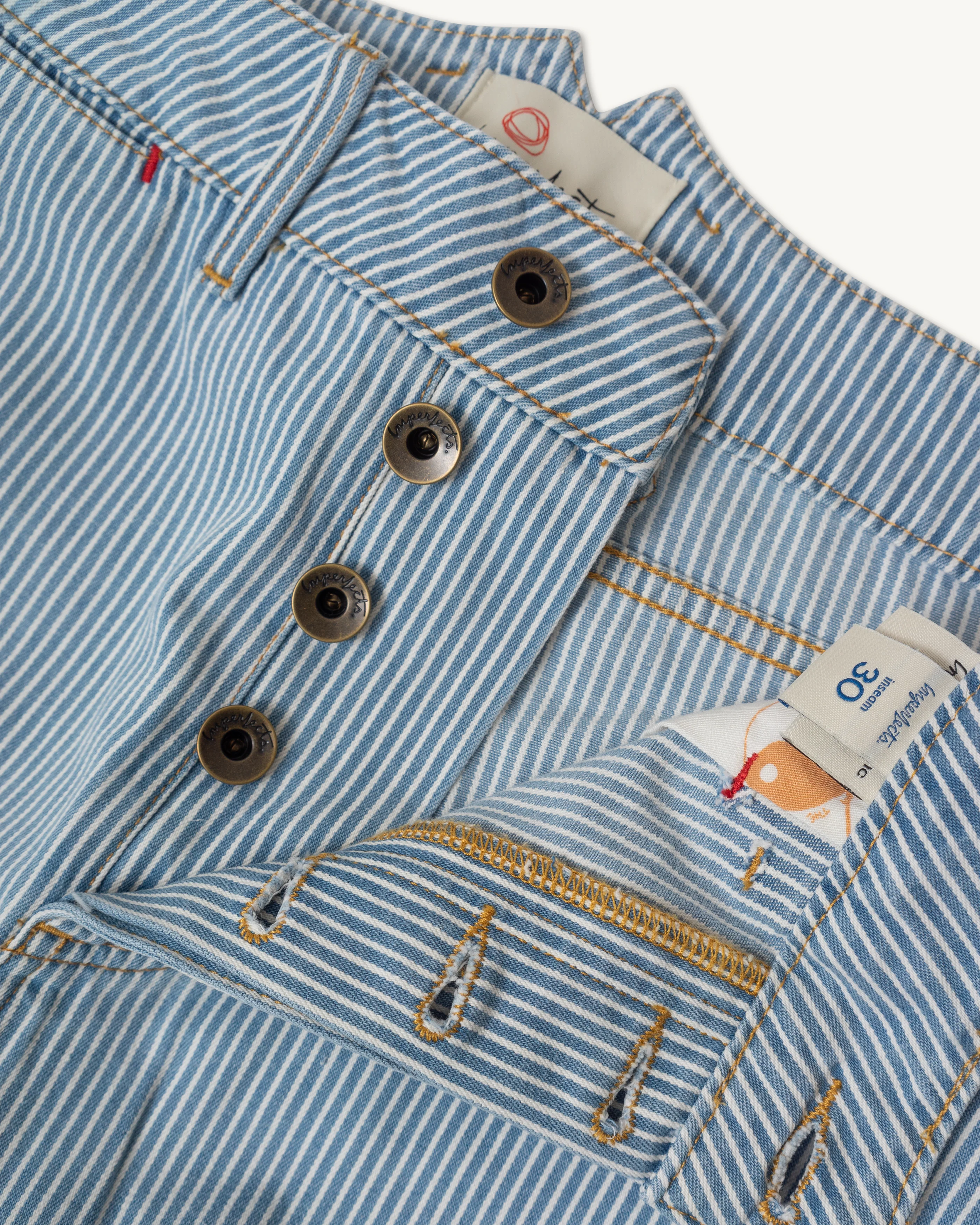 Courier Pant Sharp Fit in Indigo Hickory Stripe - Image 15
