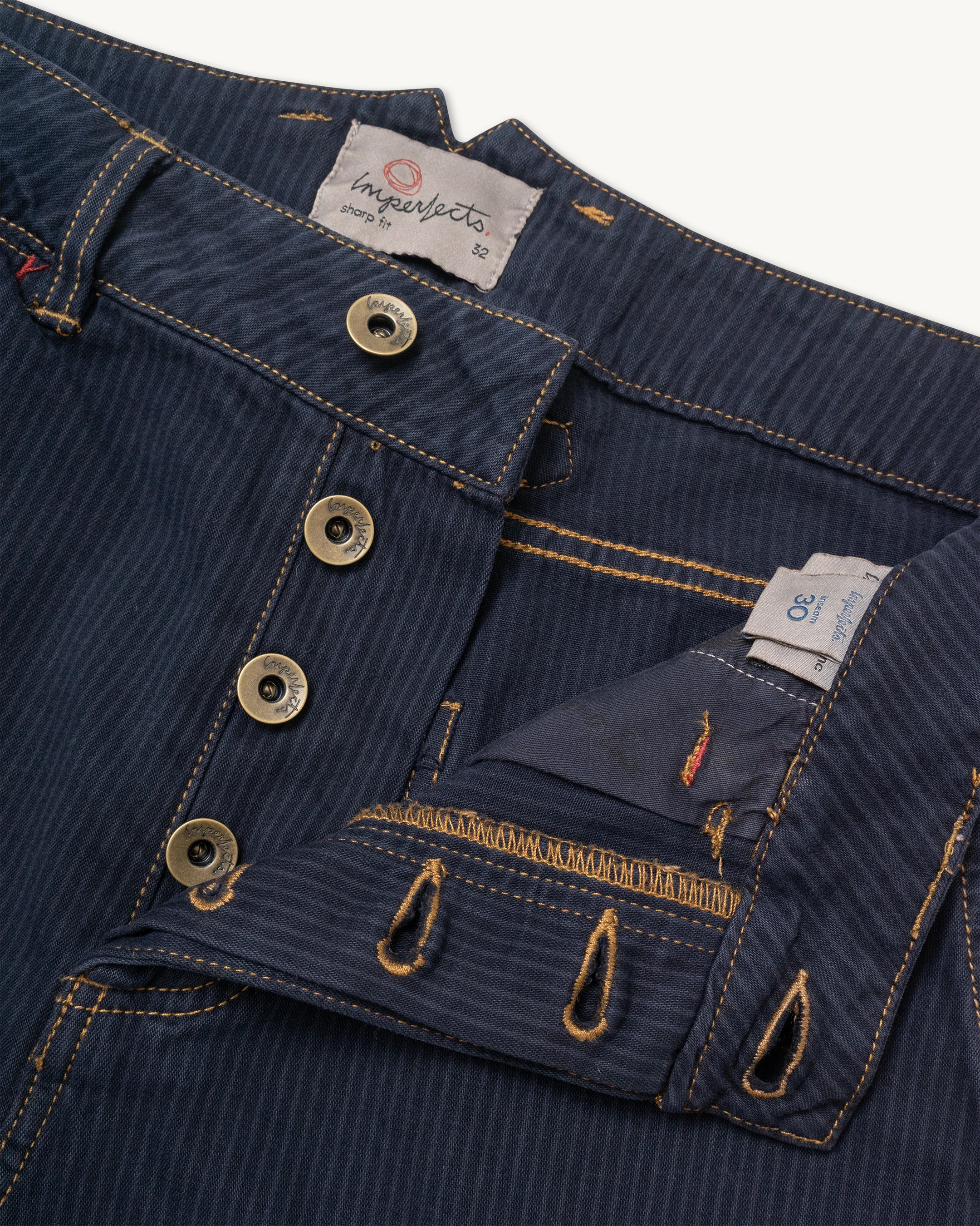 Courier Pant Sharp Fit in Over-Dyed Hickory Stripe - Image 3
