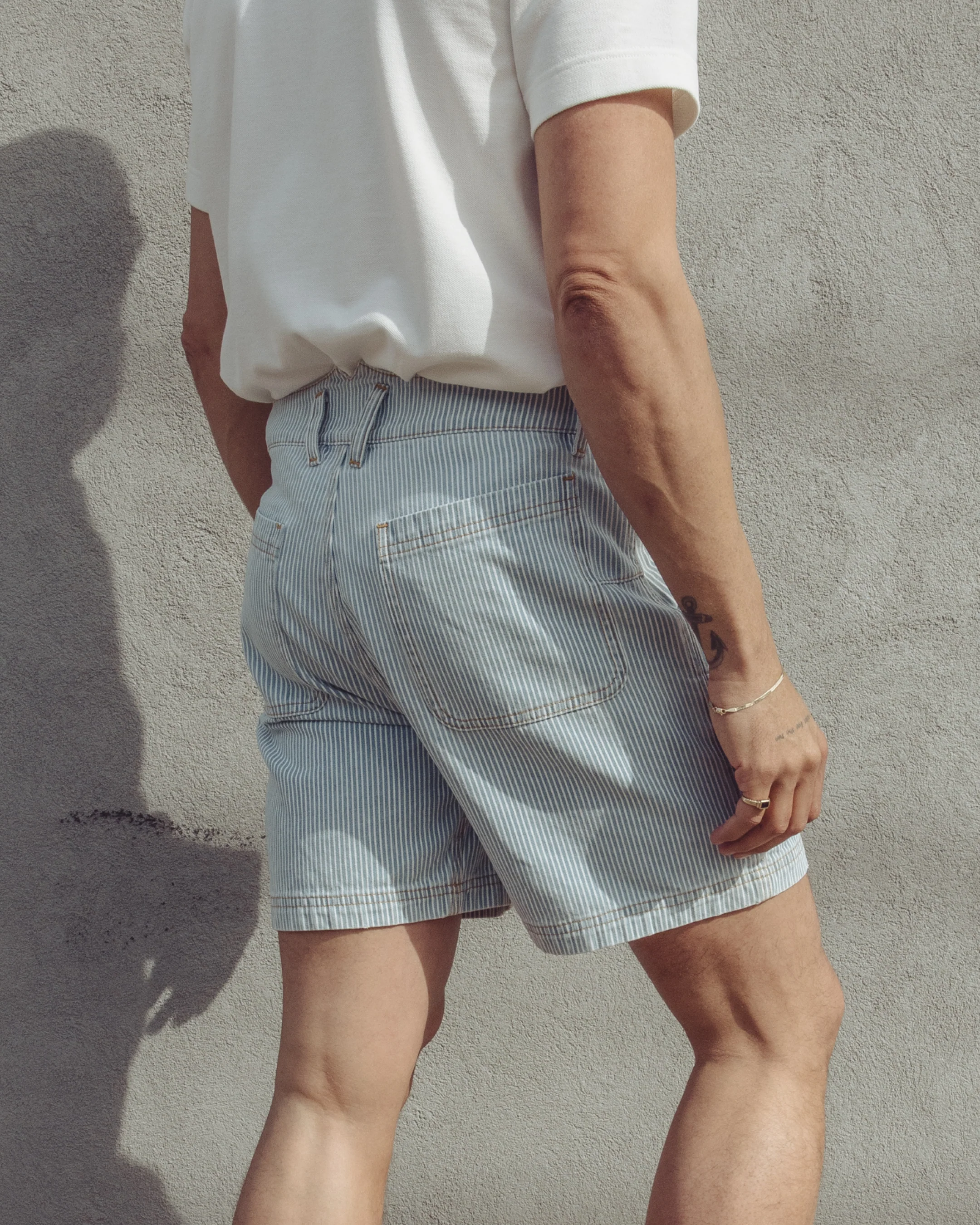 Courier Short in Indigo Hickory Stripe - Image 11