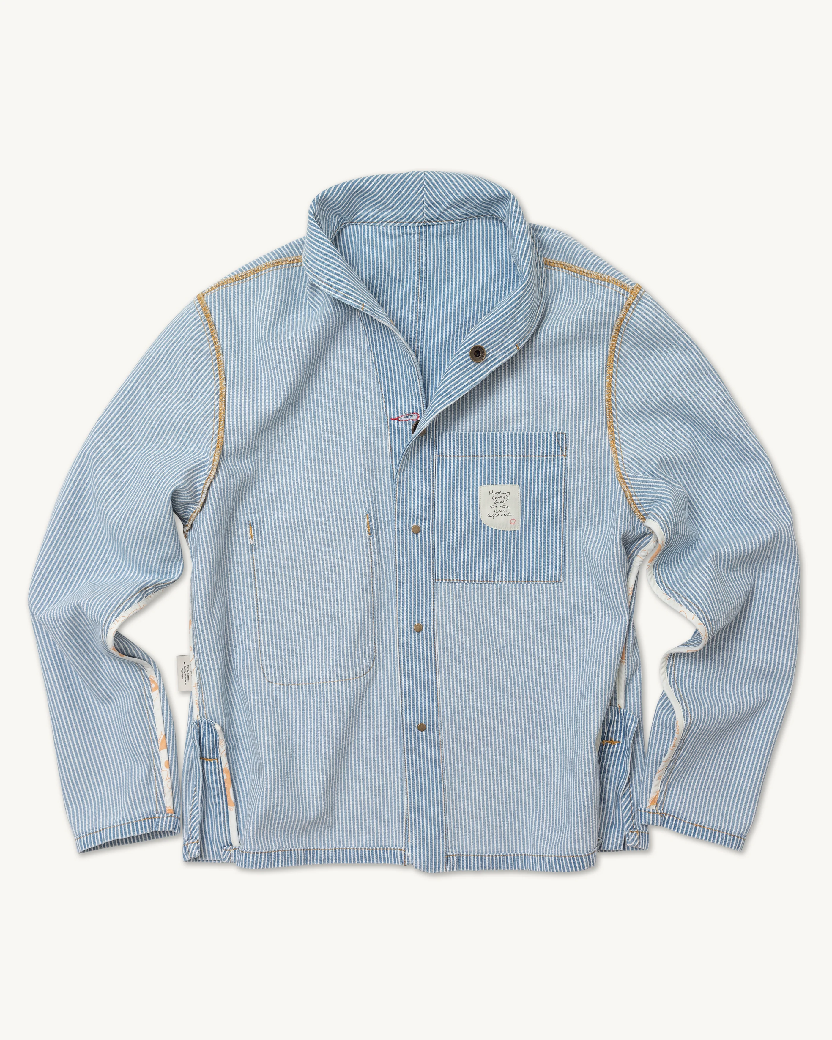 Shepherds Shirt in Indigo Hickory Stripe - Image 12