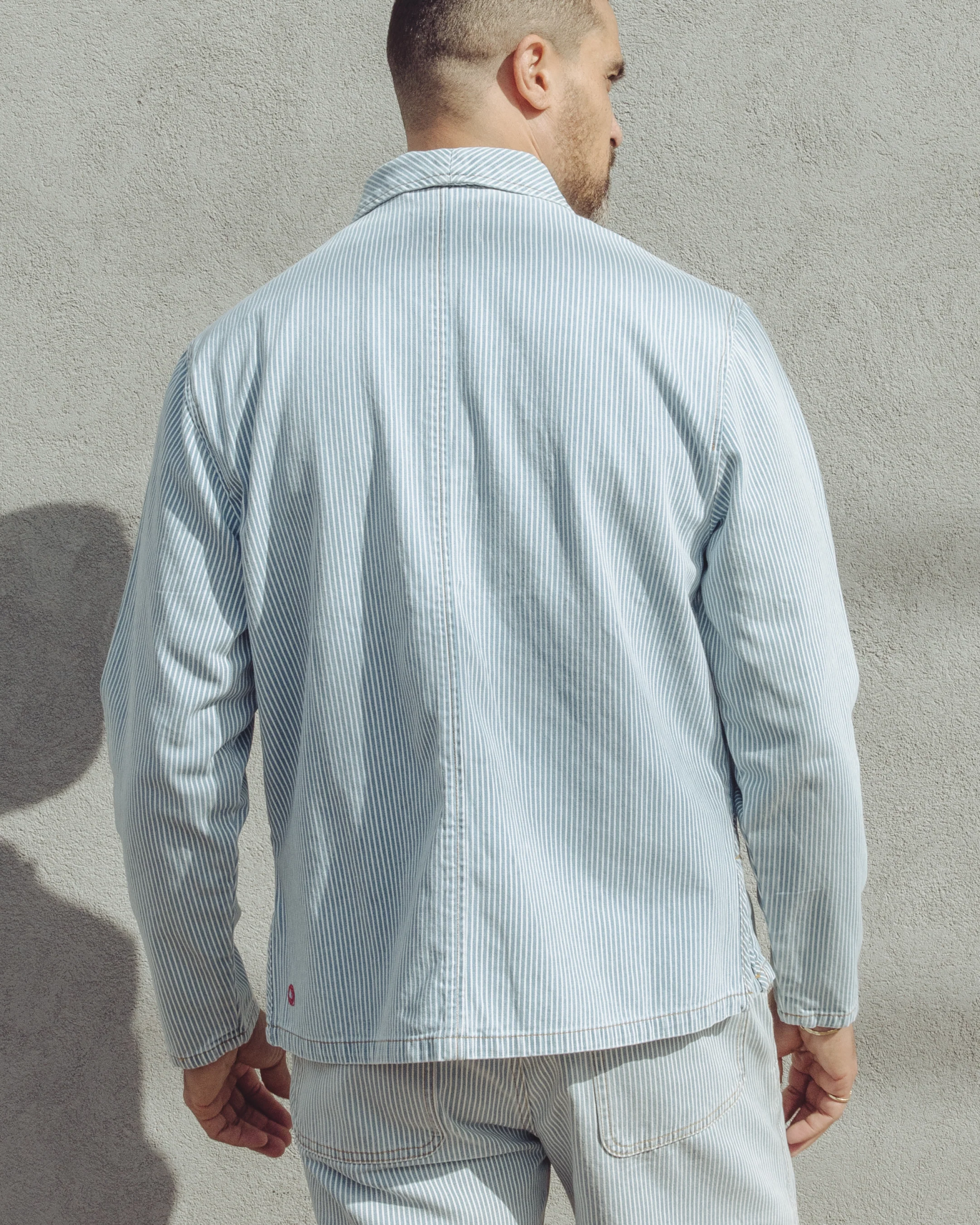 Shepherds Shirt in Indigo Hickory Stripe - Image 13