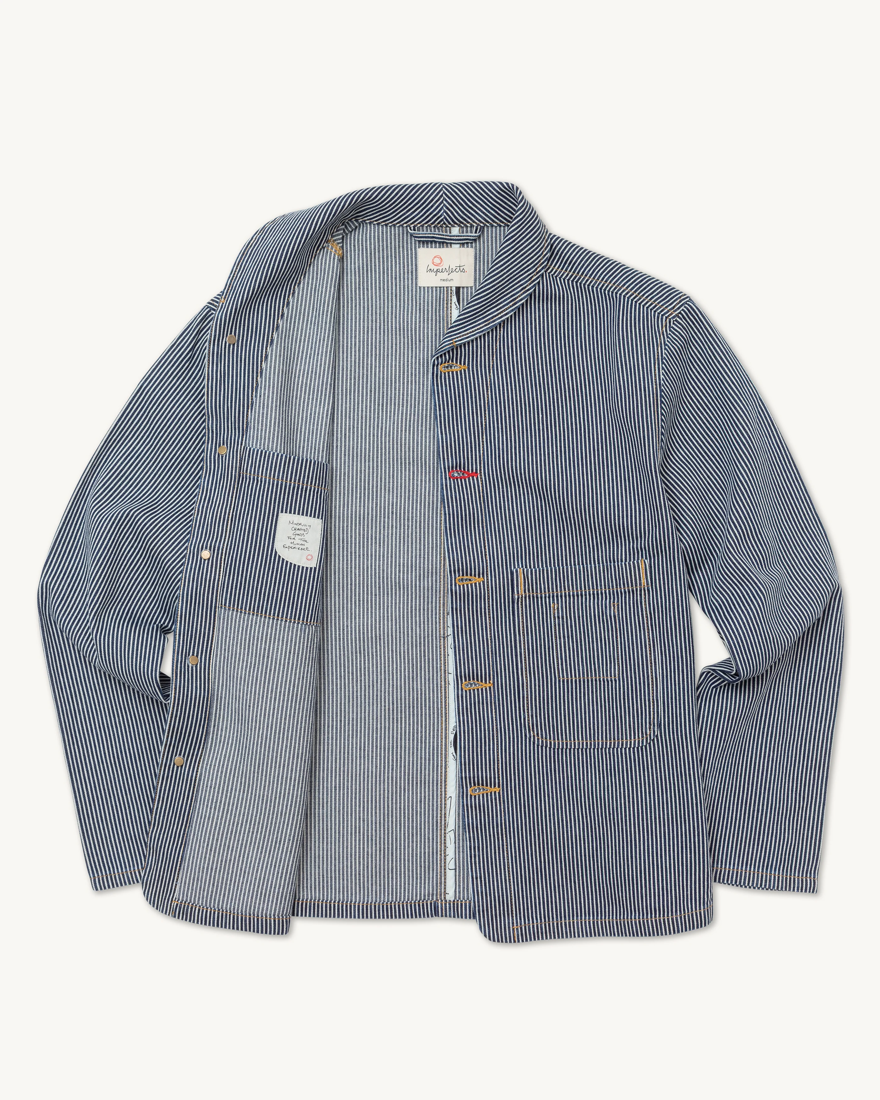 Shepherds Shirt in Indigo Hickory Stripe - Image 17