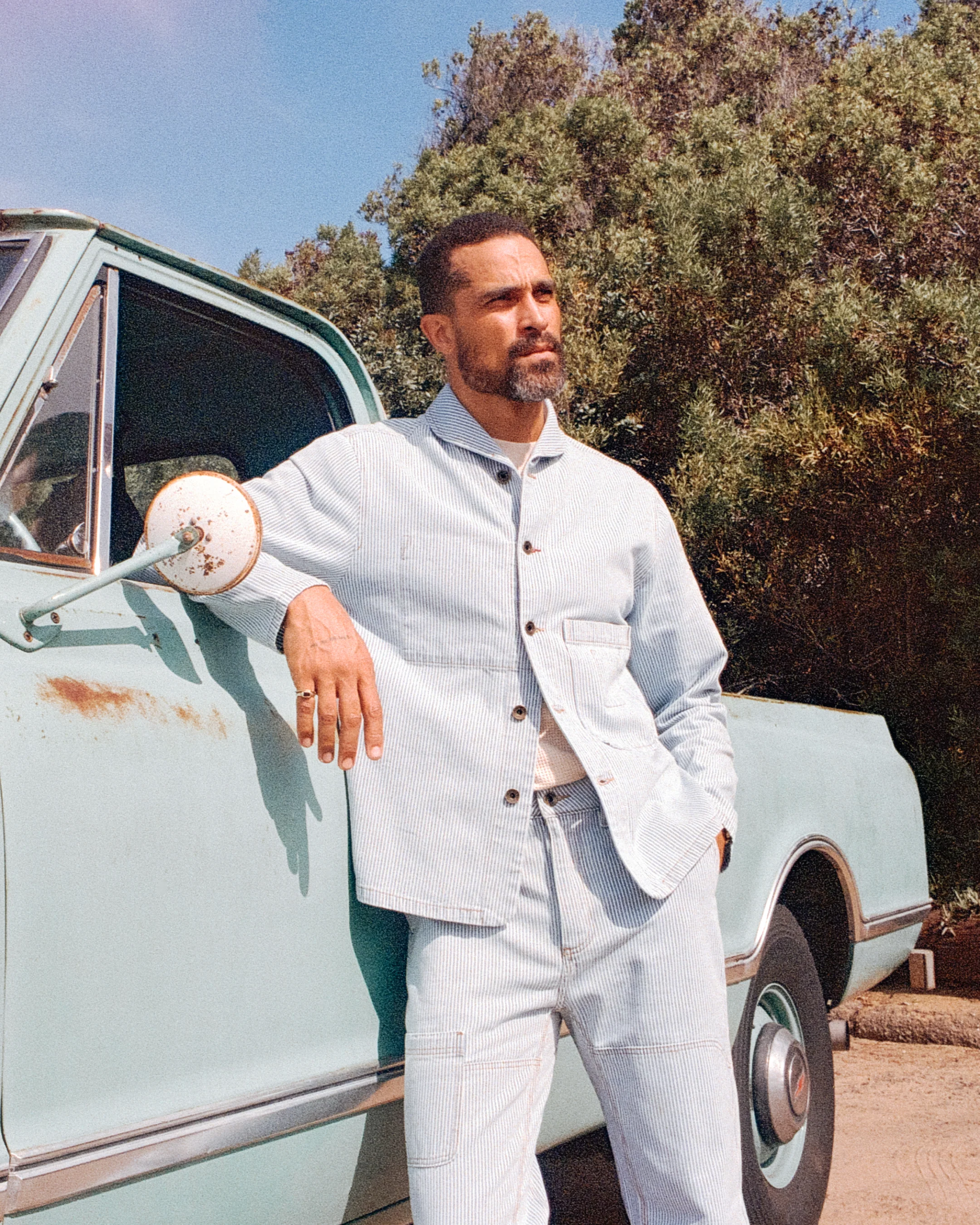 Shepherds Shirt in Indigo Hickory Stripe - Image 8