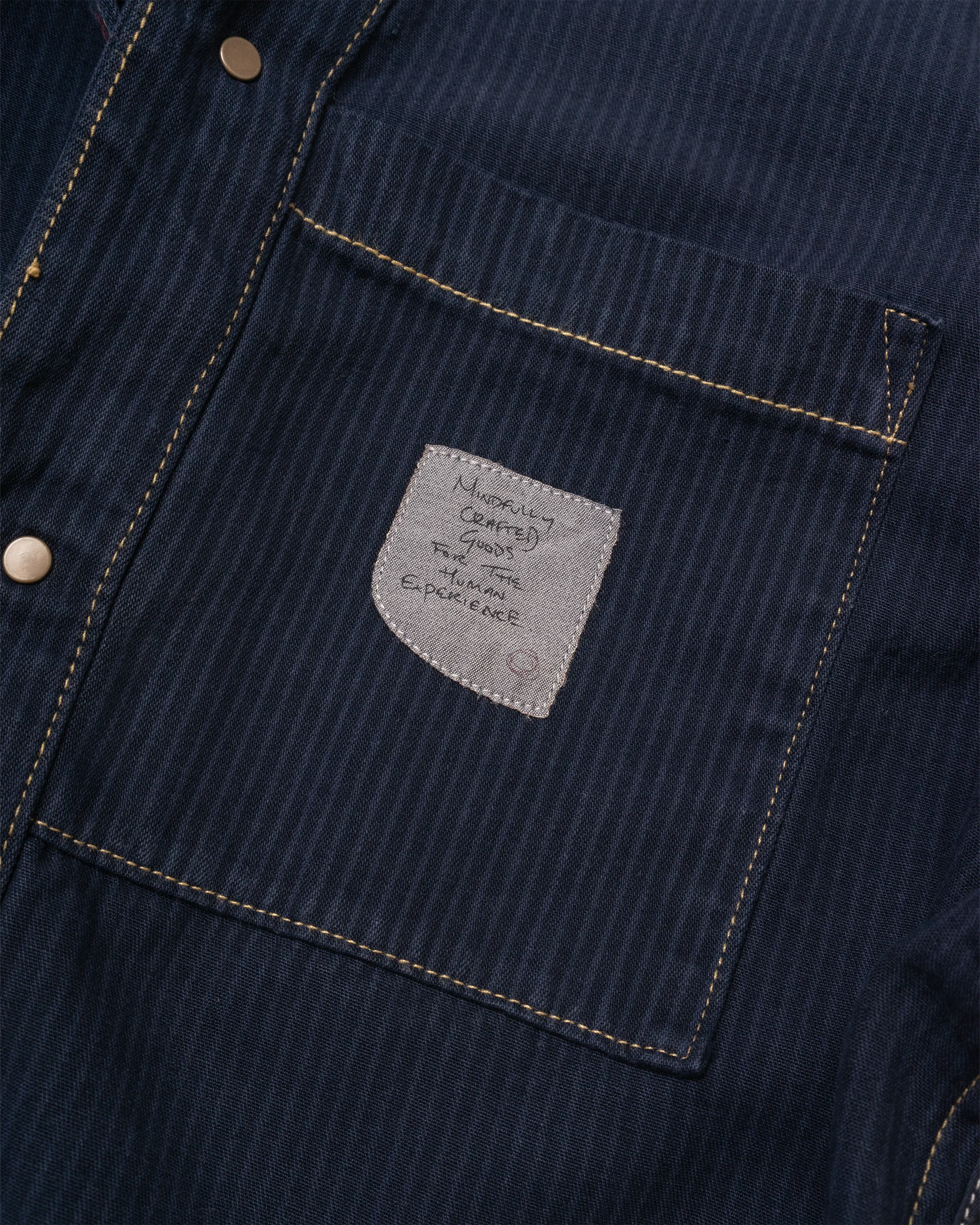 Shepherds Shirt in Over-Dyed Hickory Stripe - Image 6