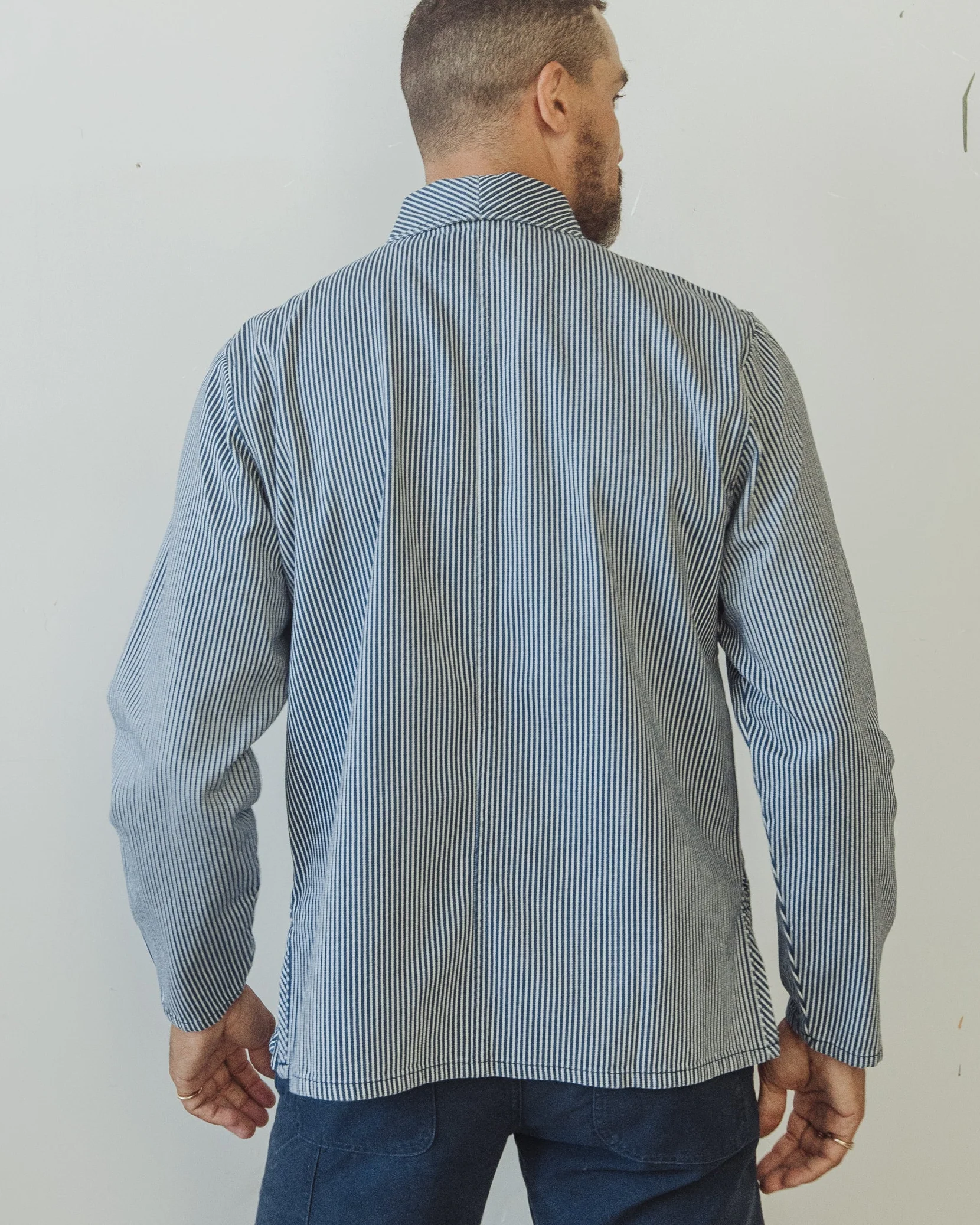 Shepherds Shirt in Indigo Hickory Stripe {Deadstock} - Image 13