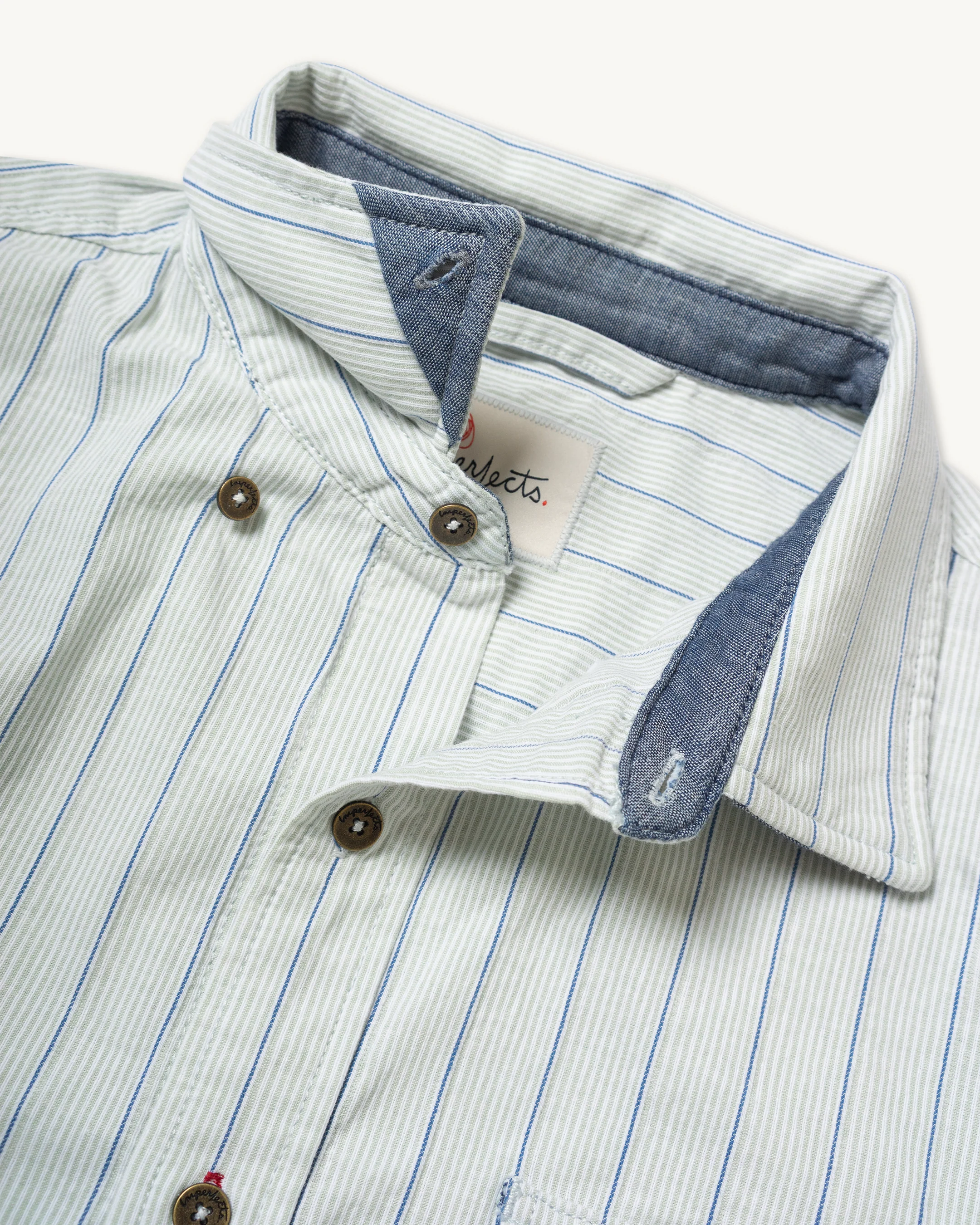 Tradesman Button-Down in Striped Chambray - Image 3
